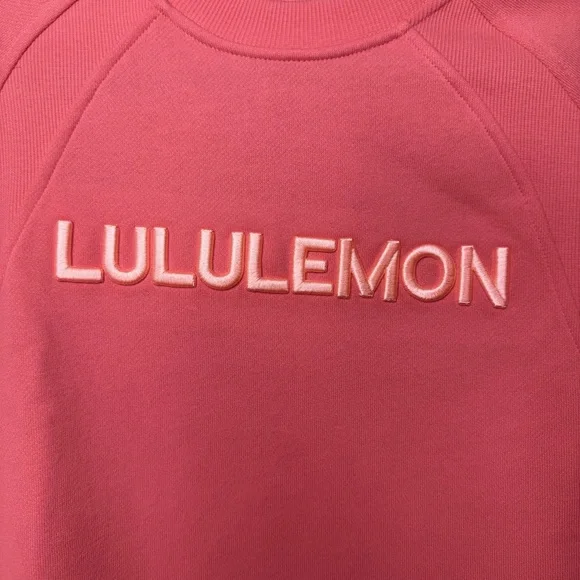 Lululemon Wordmark Scuba Oversized Fleece Pullover Sweatshirt Sakura Pink ML NWT - Picture 6 of 9